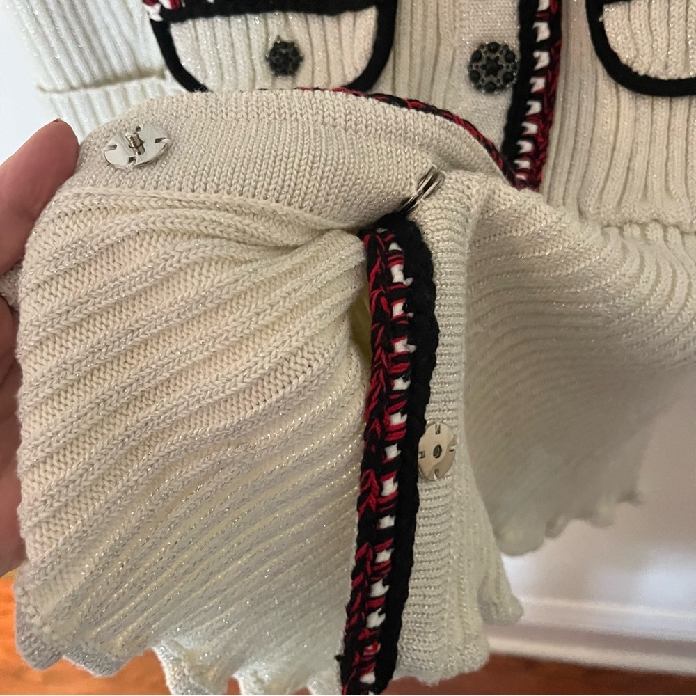 Self-Portrait Cream Knit Mini Dress - size small - Picture 14 of 16